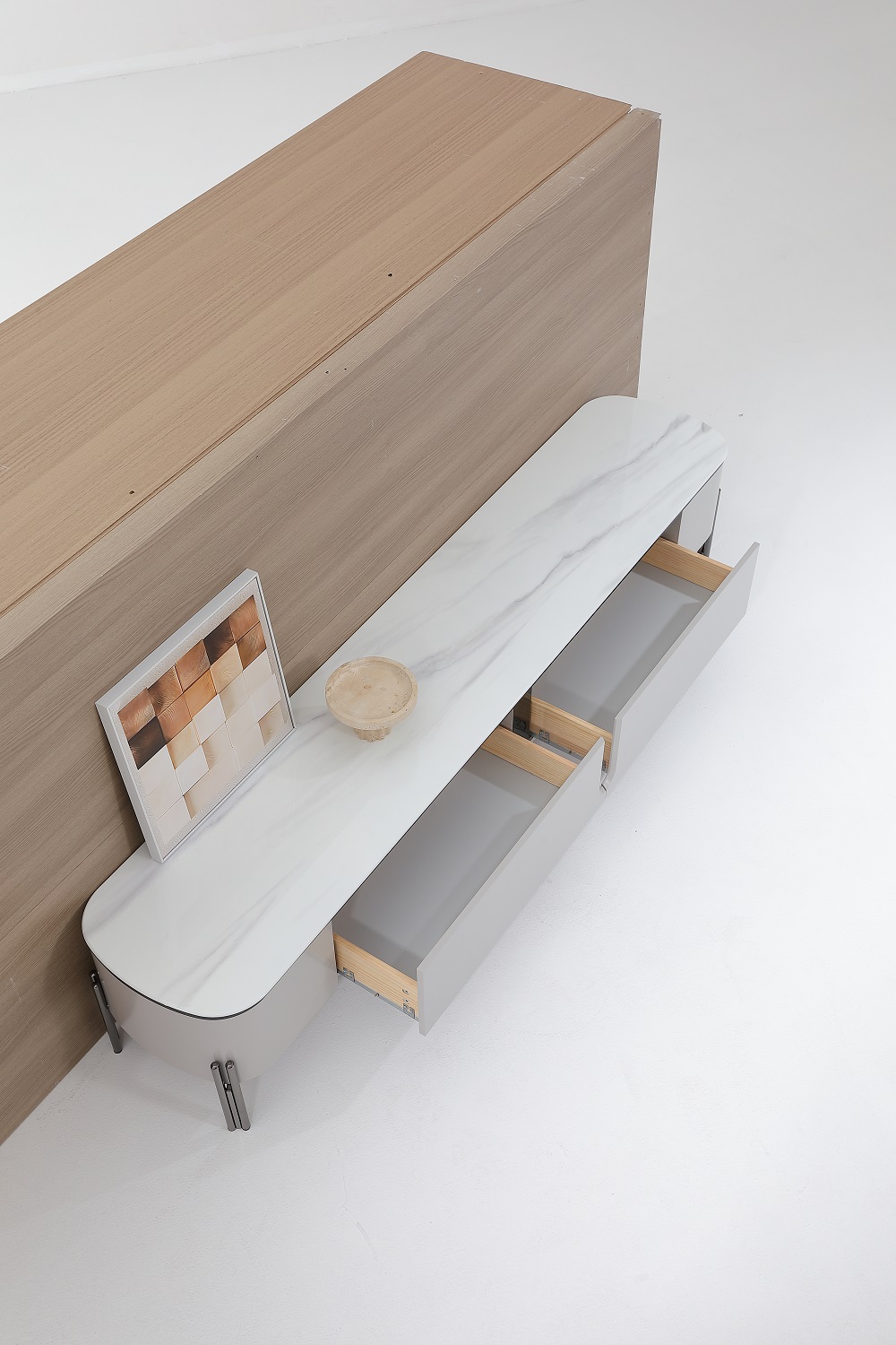 MUNA 家居 Y64-13型4.3尺玻璃大茶几/抽屜緩衝滑