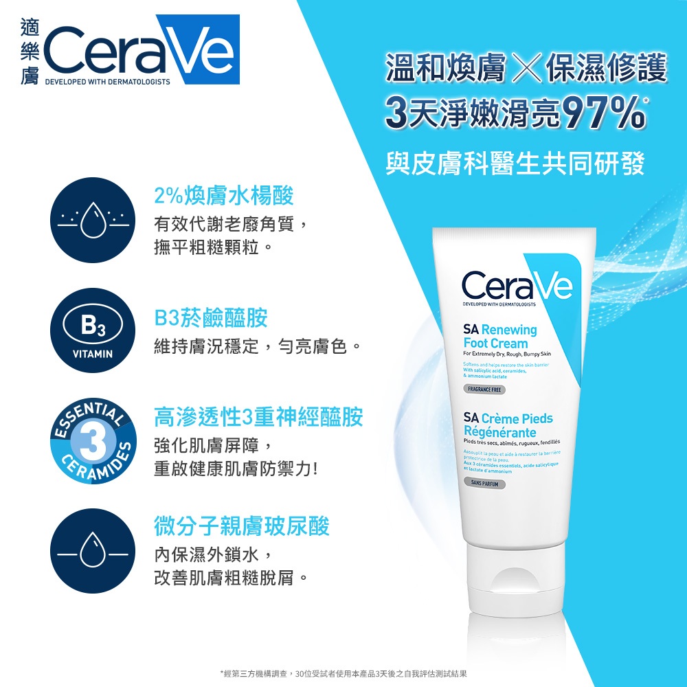 CeraVe適樂膚 全新上市潤澤嫩膚組★B3水楊酸煥膚修護美