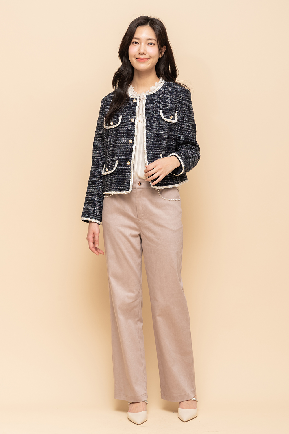 perng yuh 芃諭名品 柔和采光 珠帶飾 輕羊毛 花紗