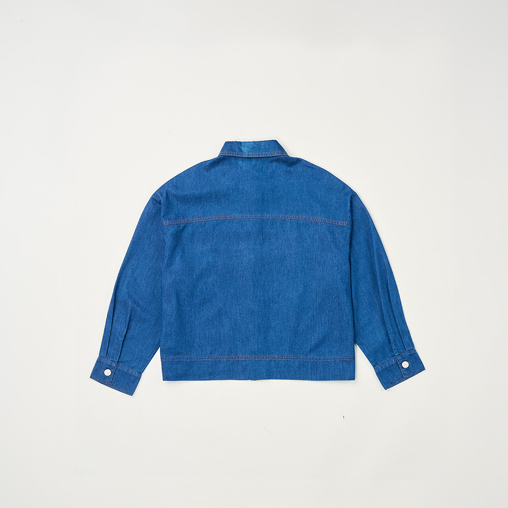 gozo g字繡花落肩彈力牛仔襯衫(兩色) 推薦