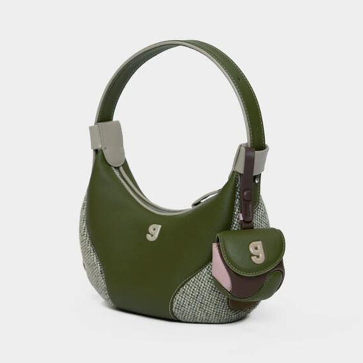 Jpqueen 棒球月牙異材質拼接牛皮腋下單肩背包(9款可選