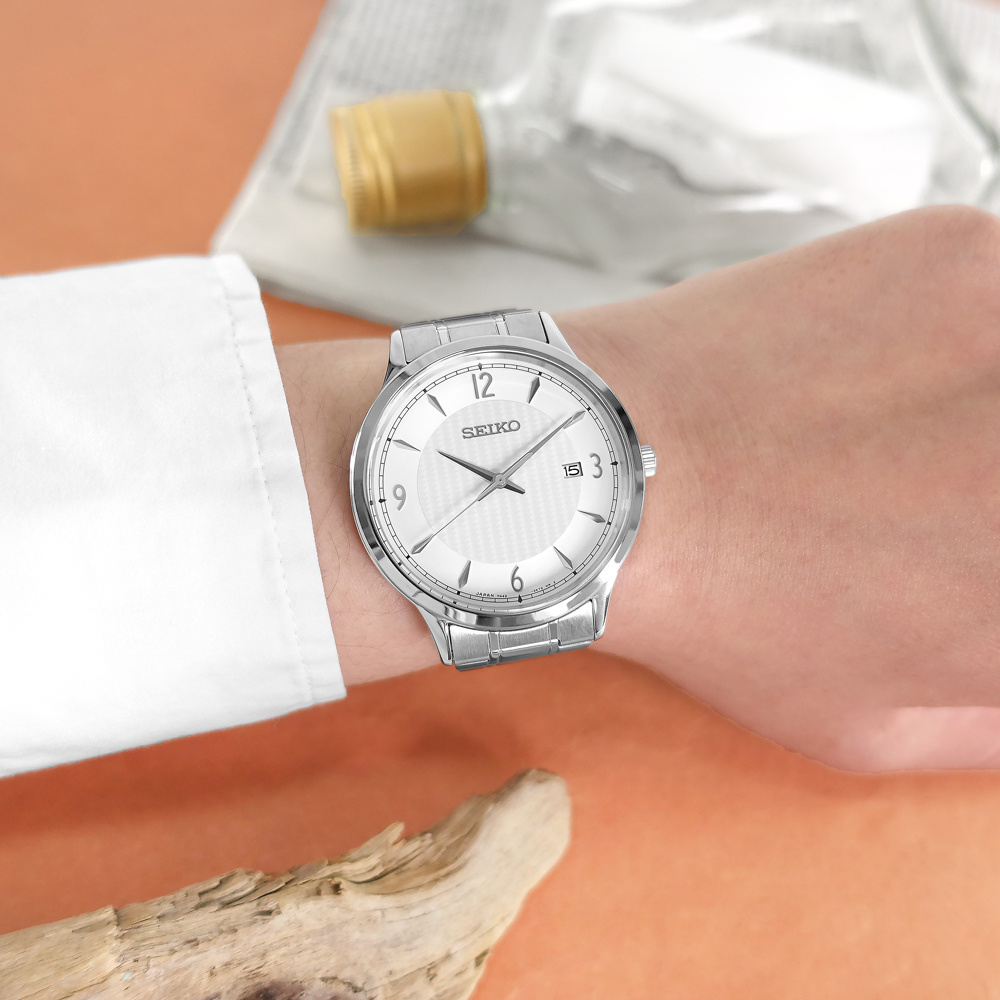 SEIKO 精工 大錶徑 數字刻度 日期 防水100米 日本