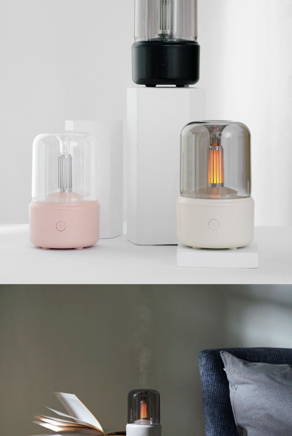 hoi!LAB hoi超音波燭光氛圍水氧機+精油20ml*2