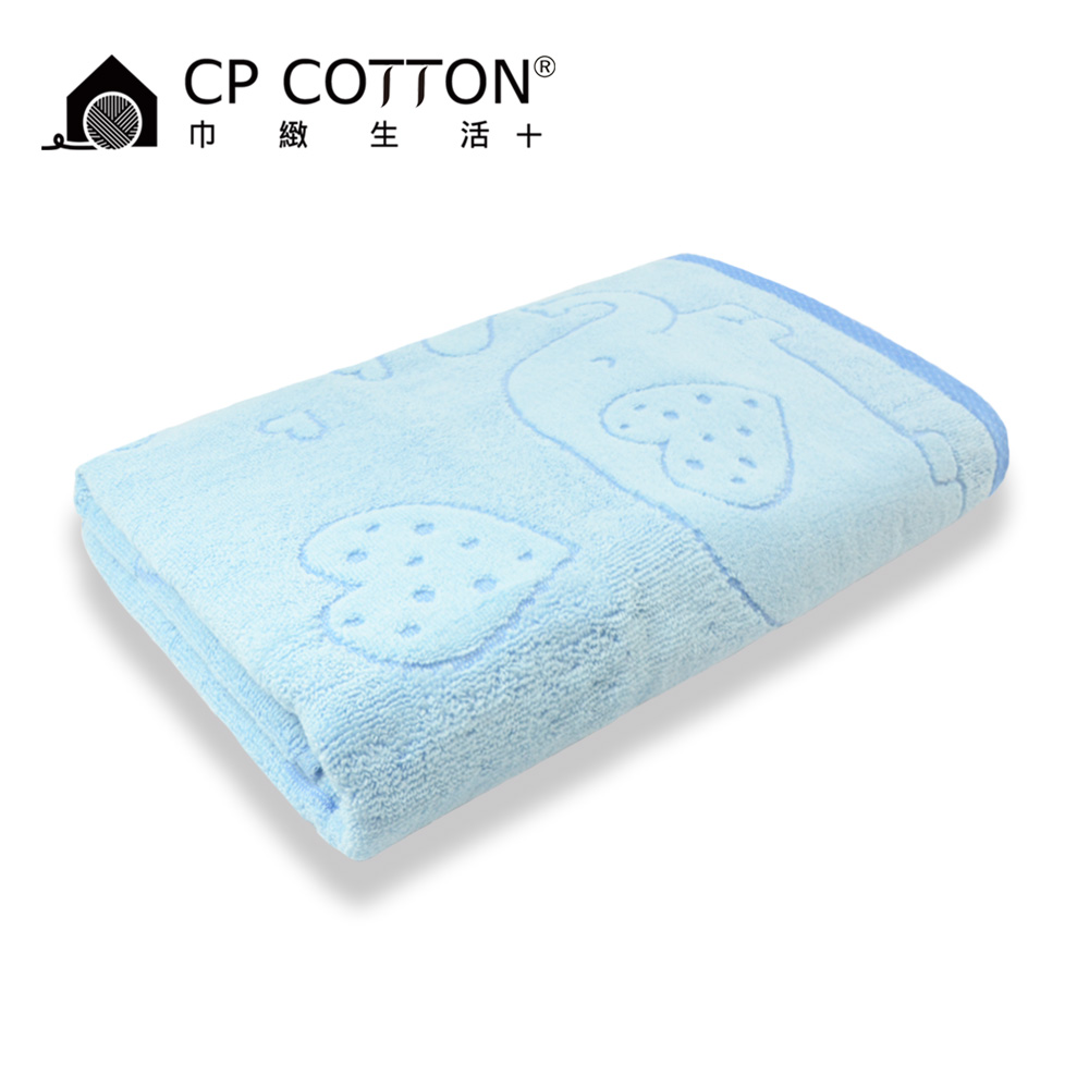 CP COTTON巾緻生活+ 台灣製壯壯象-海洋藍浴巾超值2