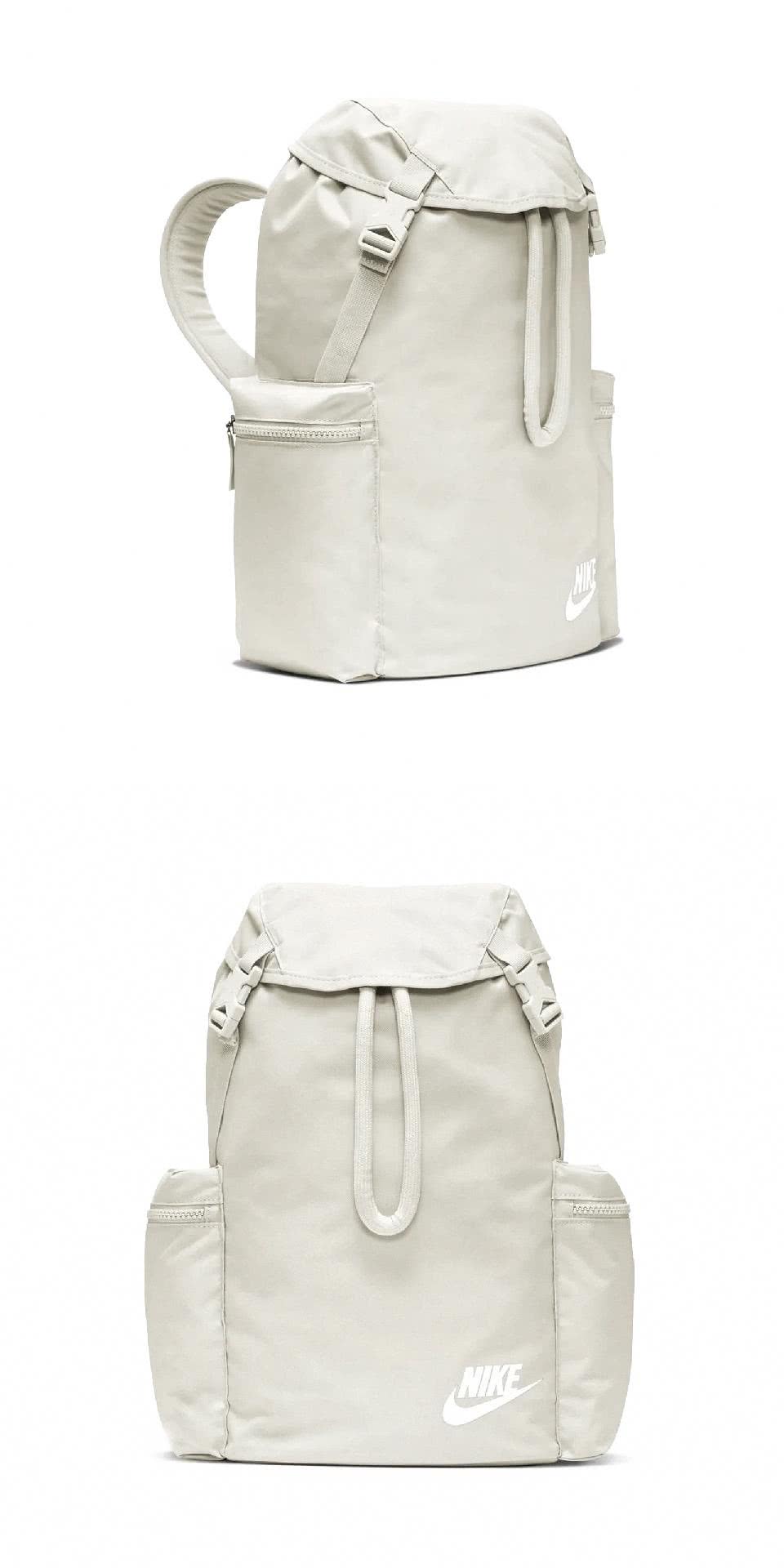 NIKE 耐吉 後背包 Heritage 米白 翻蓋式 束口