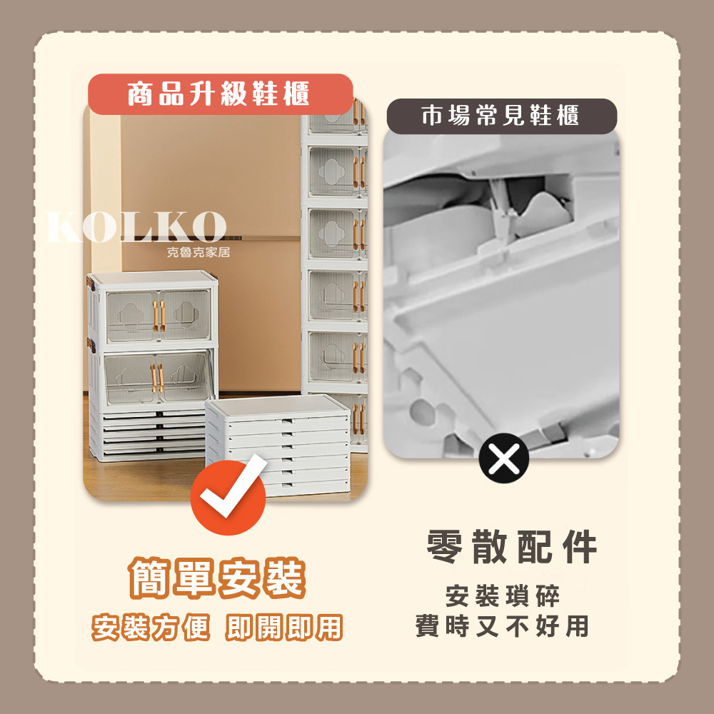 Clook 鹿客家居 附輪摺疊收納箱-五層(收納櫃 衣物收納