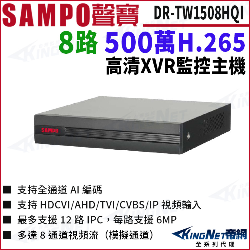 KINGNET DR-TW1508HQI 8路 500萬 人