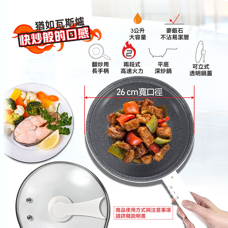 大家源 福利品 麥飯石快炒鍋(TCY-294001)好評推薦