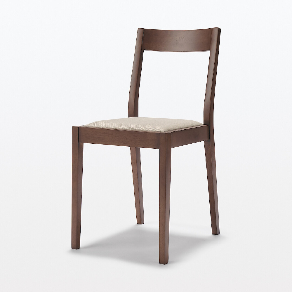 MUJI 無印良品 木製椅/布面座/橡膠木/深色(大型家具配