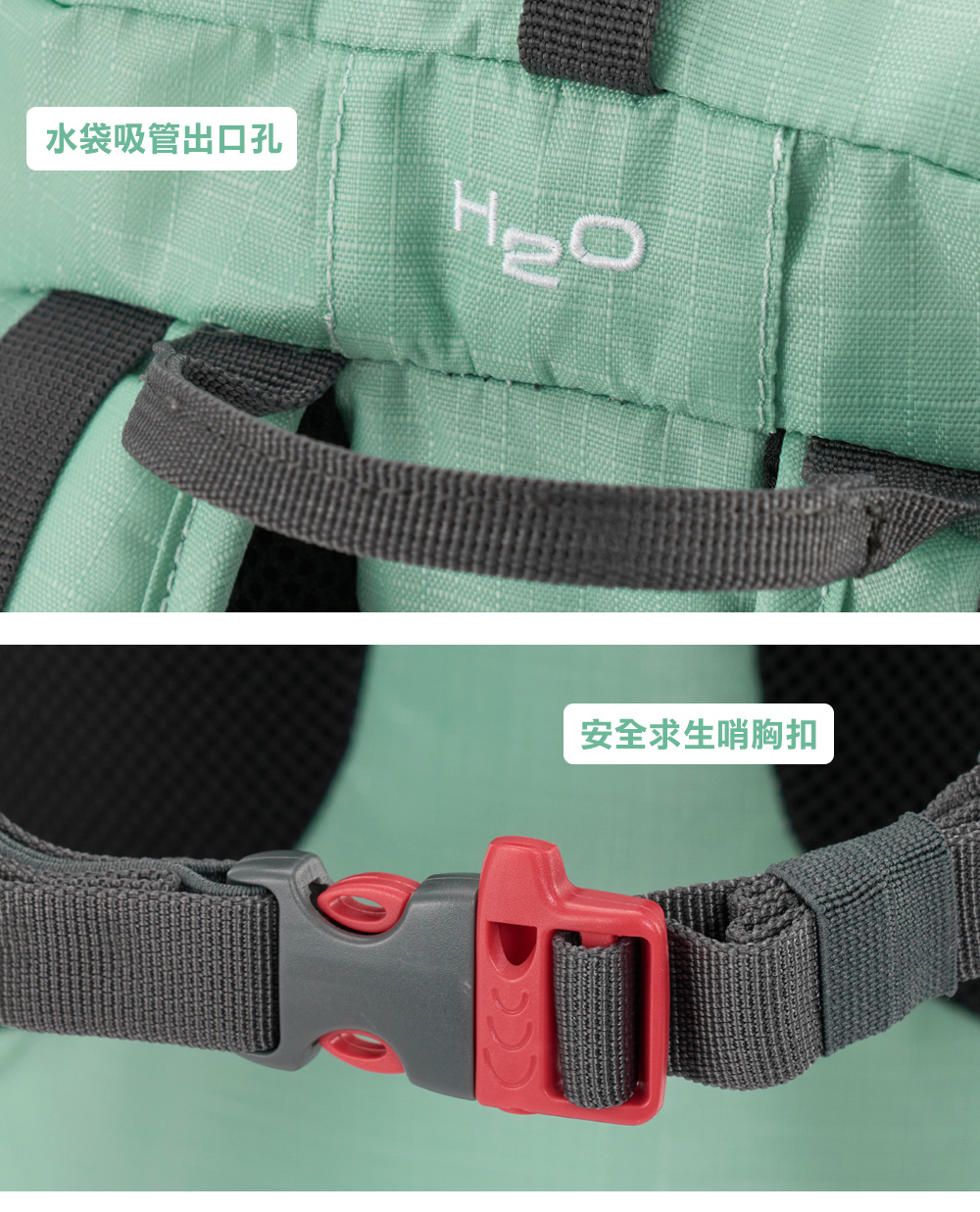 水袋吸管出口孔 安全求生哨胸扣 