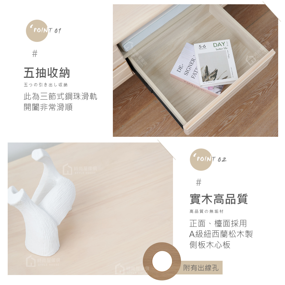 時尚屋 宮野5尺電視櫃NM23-822(台灣製/免組裝/電視
