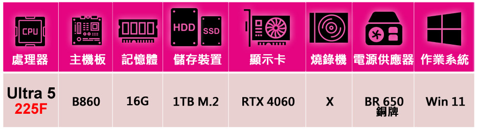 微星平台 U5十核RTX4060 Win11{聖戰士W}電競