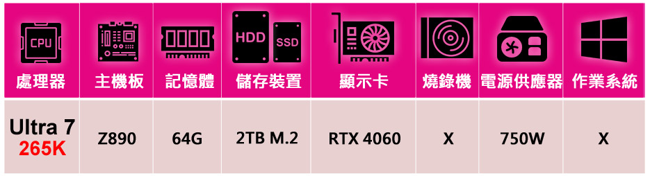 華碩平台 U7廿核RTX4060{天劍門}液晶水冷海景電競機