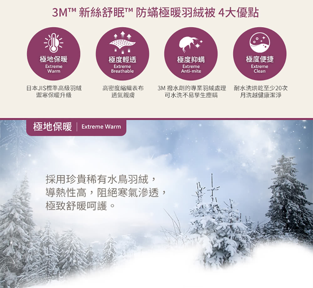 3M TV直播熱銷新絲舒眠防蹣極暖羽絨被-雙人(3M-710