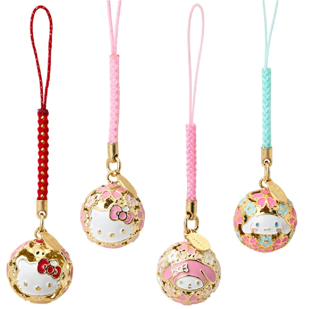 小禮堂 Sanrio 三麗鷗 鏤空手鞠鈴鐺吊飾 櫻花 蛇年特