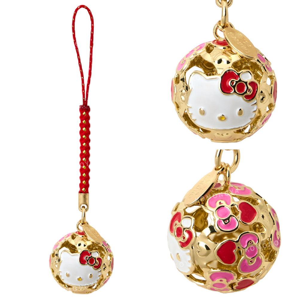 小禮堂 Sanrio 三麗鷗 鏤空手鞠鈴鐺吊飾 櫻花 蛇年特