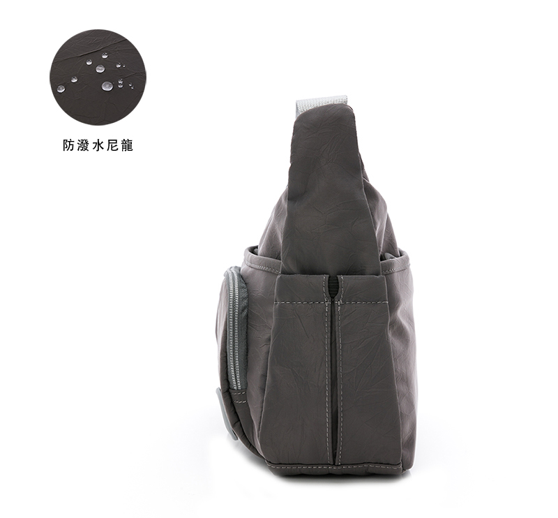 金安德森 River 皺褶感船型斜側包(霧灰) 推薦