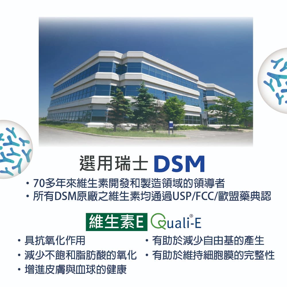 所有DSM原廠之維生素均通過USPFCC歐盟藥典認