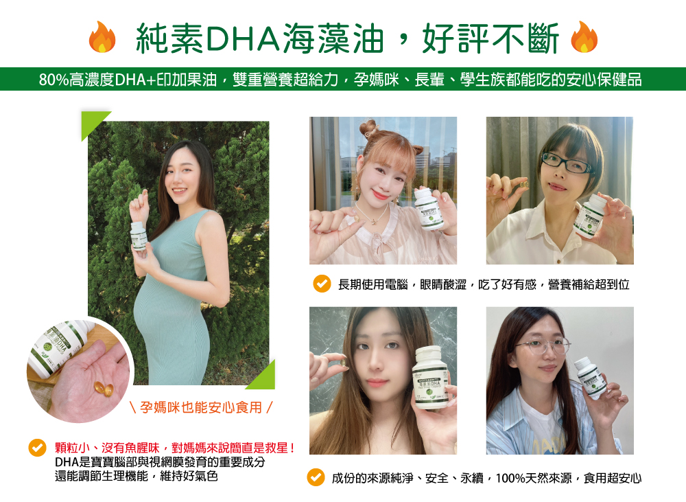 80%高濃度DHA印加果油,雙重營養超給力,孕媽咪、長輩、學生族都能吃的安心保健品