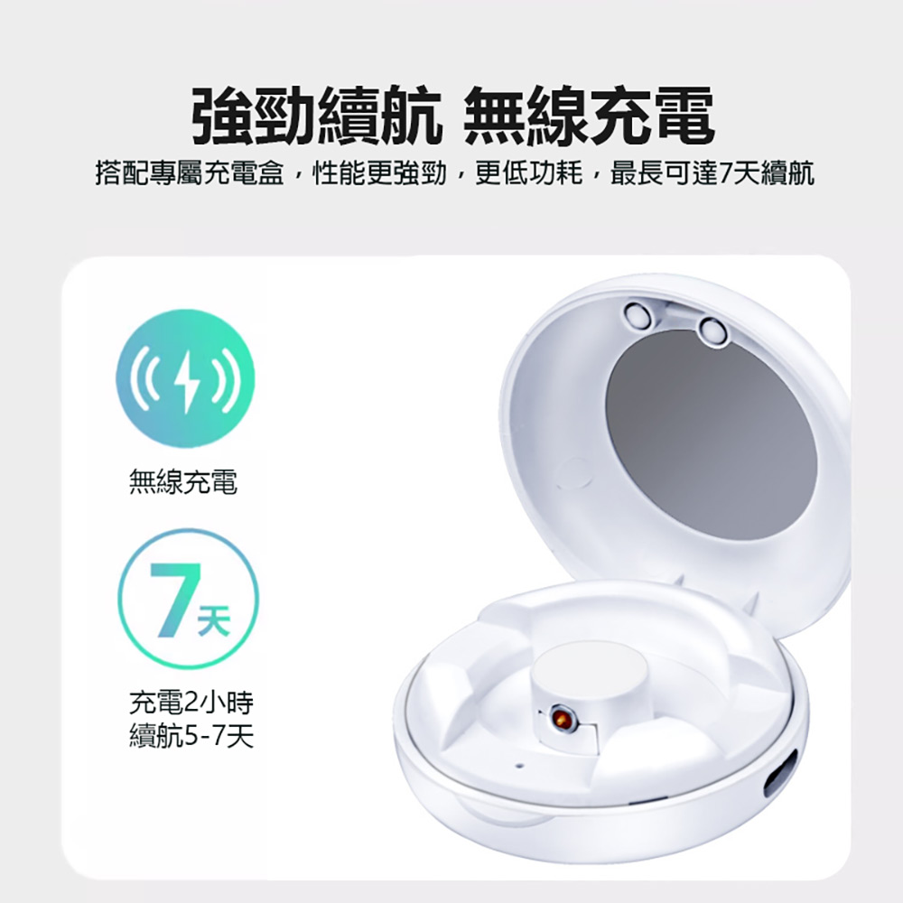 搭配專屬充電盒,性能更強勁,更低功耗,最長可達7天續航
