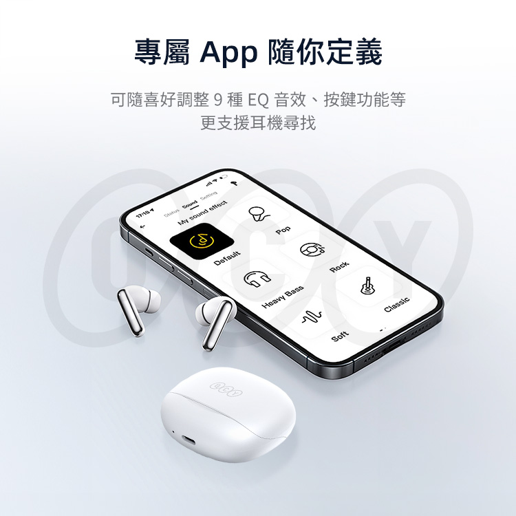專屬 App 隨你定義 可隨喜好調整9種EQ音效、按鍵功能等 更支援耳機尋找 
