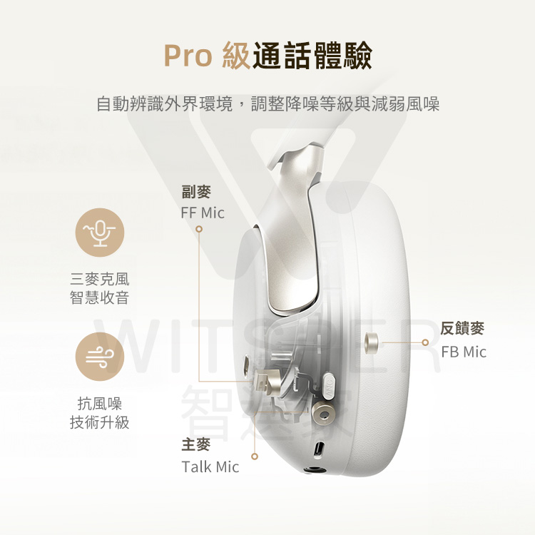 自動辨識外界環境,調整降噪等級與減弱風噪