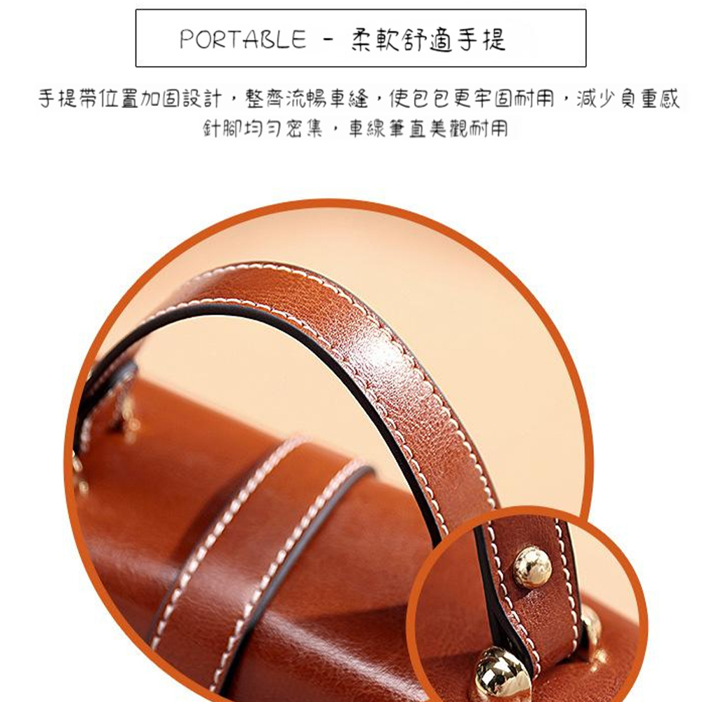 PORTABLE 柔軟舒適手提 手提帶位置加固設計,整齊流暢車縫,使包包更牢固耐用,減少負重感 針腳均勻密集,車線筆直美觀耐用