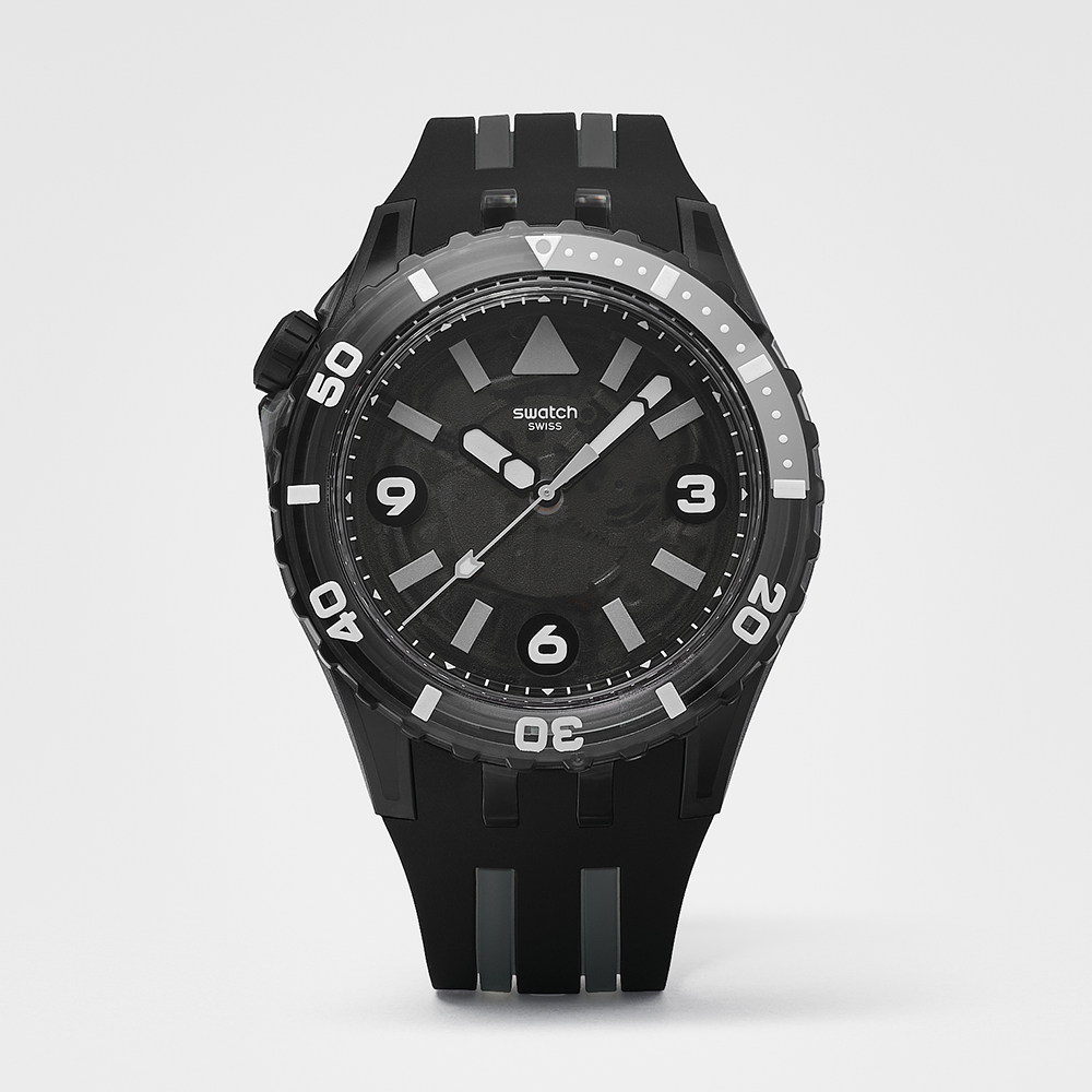 SWATCH】SCUBAQUA 酷炫黑BLACK SEA NETTLE SSCU09B100 (51.5mm) - momo