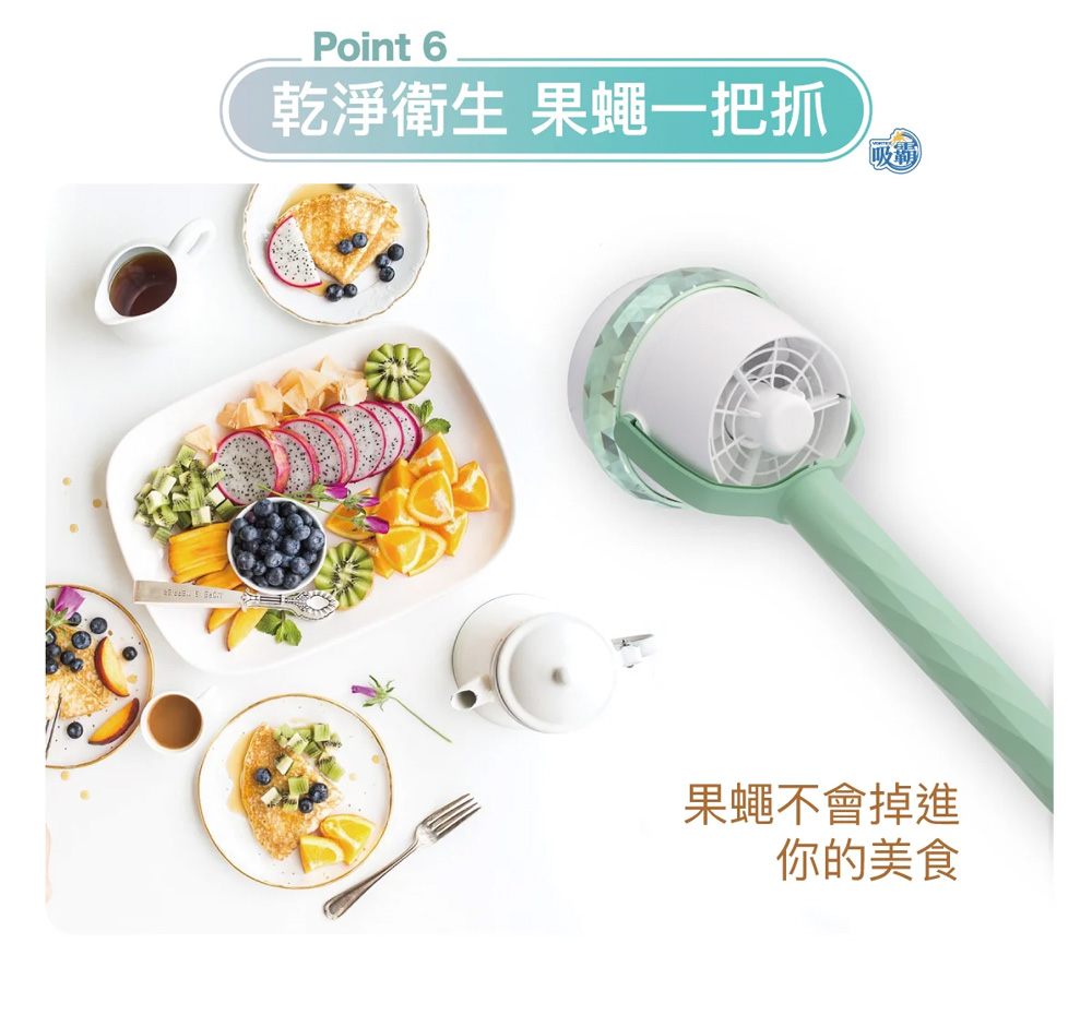 乾淨衛生 果蠅一把抓 吸霸 果蠅不會掉進 你的美食 