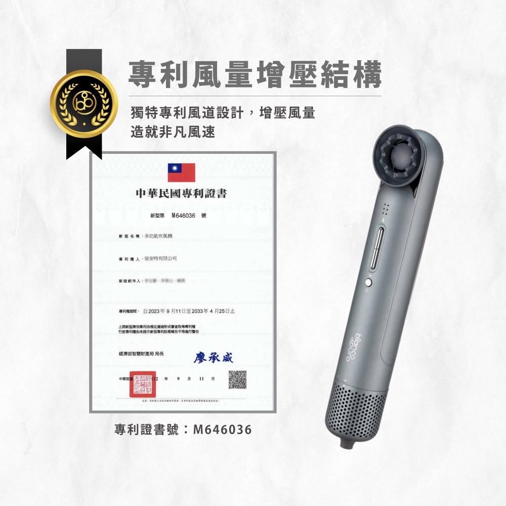 專利權期間自2023年9月11日至2033年4月25日止