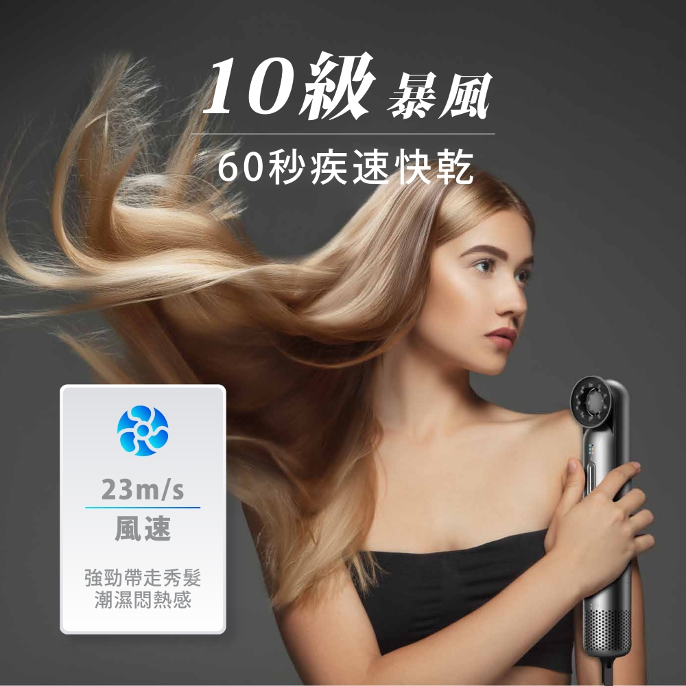 風速 強勁帶走秀髮 潮濕悶熱感 10級 暴風 60秒疾速快乾 