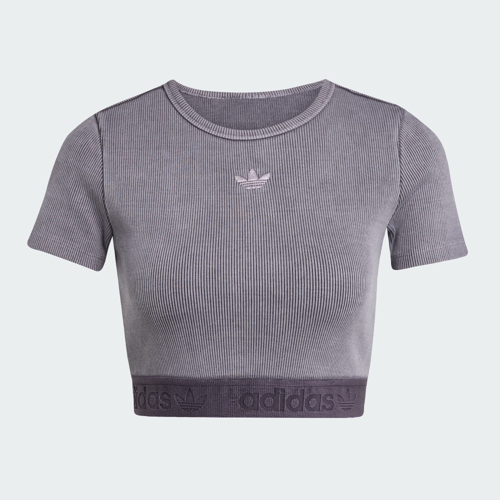 adidas 愛迪達】ESSENTIALS 水洗短版短袖上衣T恤女- Originals JW3573