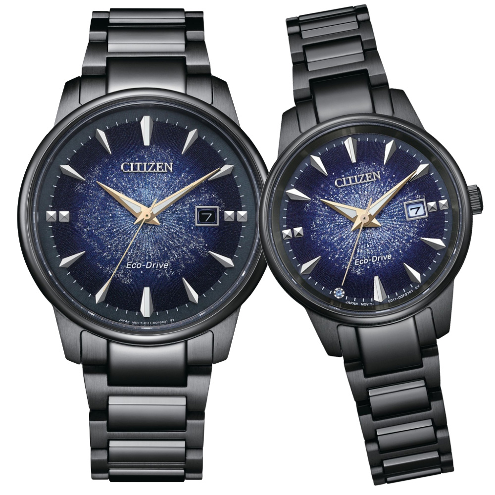 CITIZEN 星辰】PAIR 銀河宙光限定款光動能情侶對錶(BM7595-89M