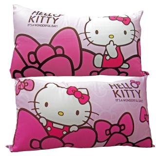 【享夢城堡】大美枕44x75cm同色二入(HELLO KITTY  蝴蝶結-粉.白)