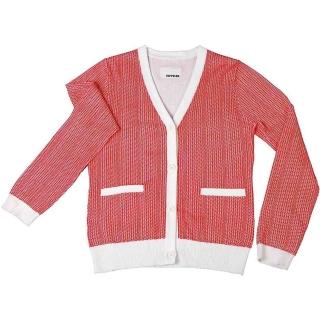 【摩達客】美國LA設計品牌(Suvnir)紅白針織衫外套