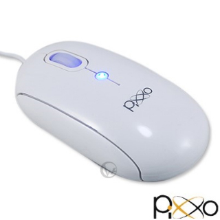 【Pixxo】人體工學型 三鍵式 雪白鏡面 光學滑鼠(MO-I233W)