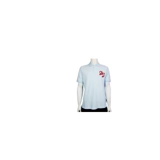 【ARMANI JEANS】造型LOGO刺繡POLO男衫(淺藍)