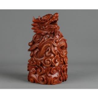 【MU LIFE 雕刻藝品】高27cm龍華富貴聚寶台(薰香用品系列)
