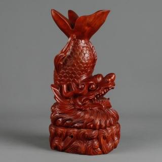 【MU LIFE 雕刻藝品】高30cm獨占鰲頭聚寶台(薰香用品系列)