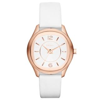 【DKNY】城市漫步都會時尚腕錶(皮帶-玫瑰金 NY8808)