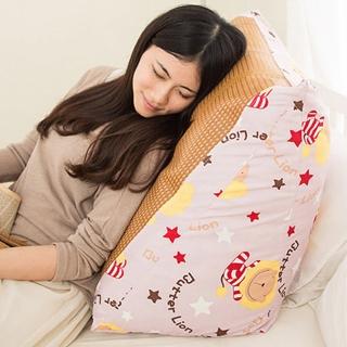 【奶油獅】正版授權-台灣製造-搖滾星星紙纖舒涼三角靠墊-淡紫(一入)