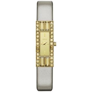 【DKNY】延展時尚晶鑽都會仕女腕錶(皮帶-鏡面金 NY2127)