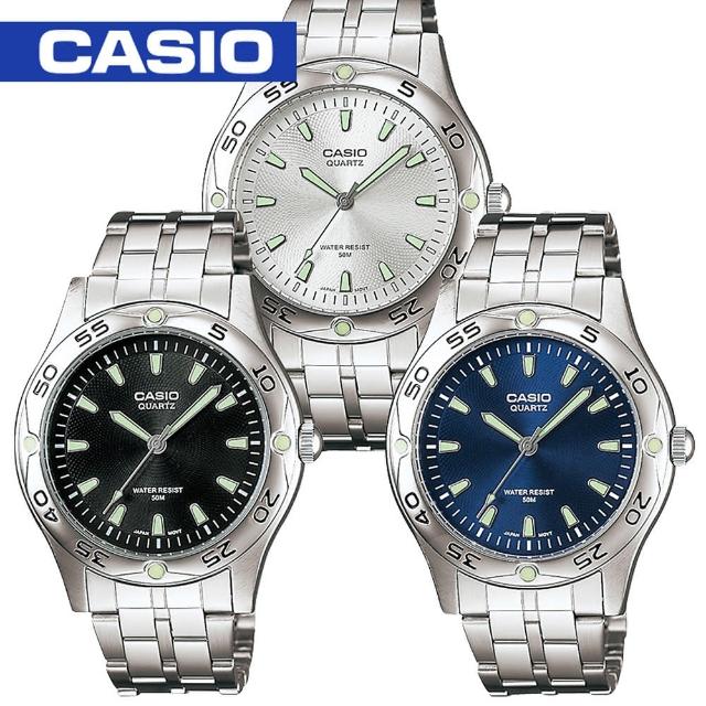 【CASIO 卡西歐】時尚刻度夜光不鏽鋼型男錶(MTP-1243D)