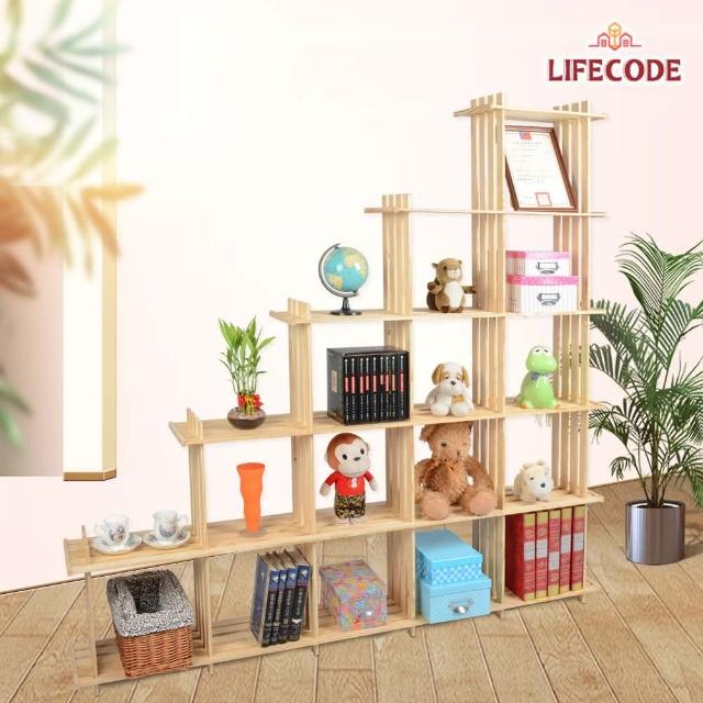 使用【LIFECODE】極簡風黃松木斜十五格架/實木置物書架心得