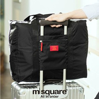 【M Square】防水折疊式旅行購物袋(酷黑)福利品出清