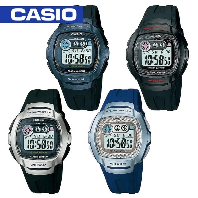 【CASIO 卡西歐】日系-學生指定型電子錶_LED照明_防水_鬧鈴(W-210)物超所值