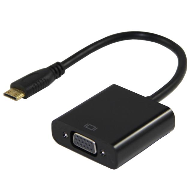 【Bravo-u】mini HDMI 公 對 VGA母鍍金頭連接線15cm(黑)產品介紹