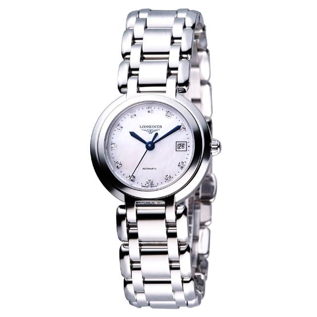 【LONGINES】PrimaLuna 新月水舞真鑽機械腕錶-銀(L81134876)