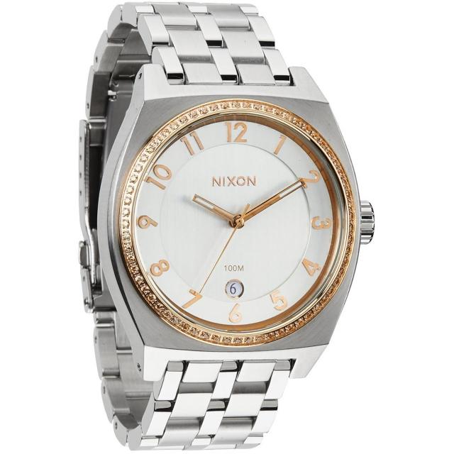 【NIXON】MONOPOLY輕巧晶鑽都會日期腕錶-銀x玫瑰金(A3251519)評比