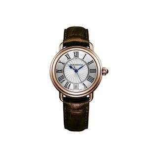 【AEROWATCH】雅緻扭索時尚腕錶-銀x玫塊金框/35mm(A42960RO01)